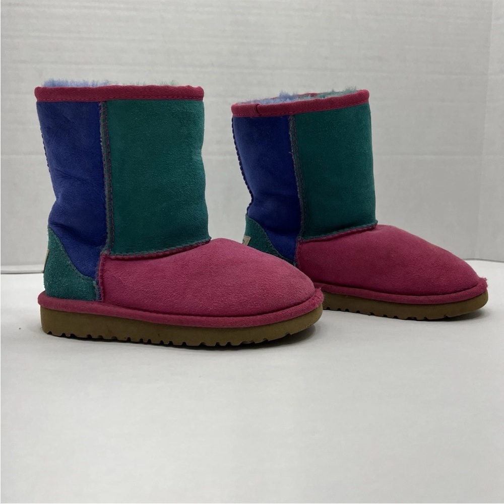 UGG Australia Boots Kids 12 Shearling Style Multicolor Pull On pink purple